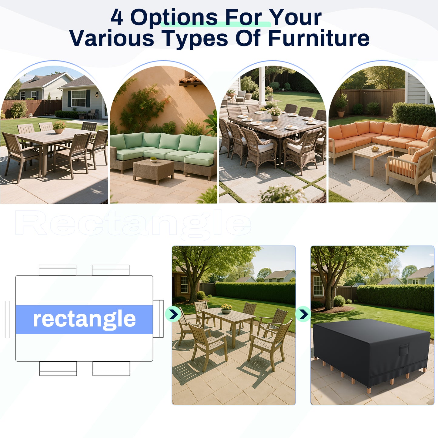 Garden Furniture Seat Covers, 250 x 210 x 90 cm