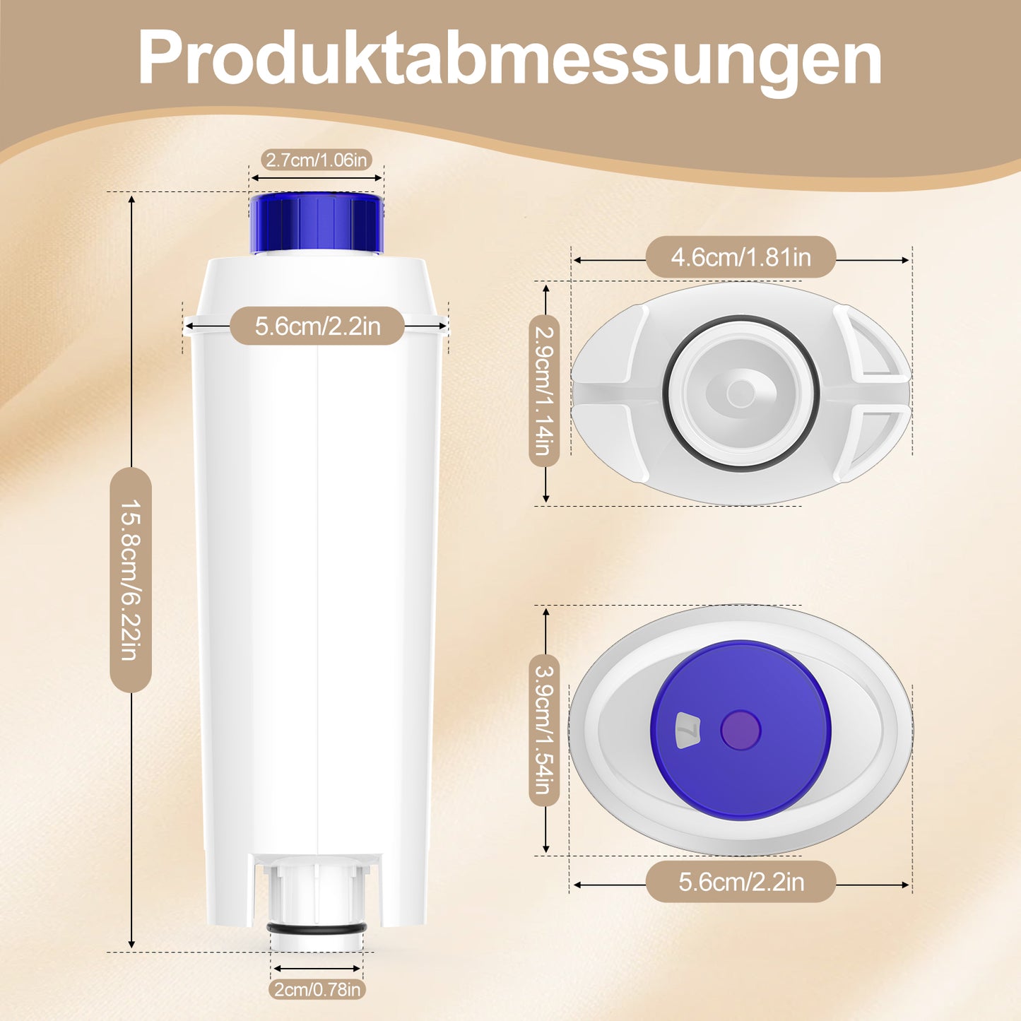 8-Pack Water Filter Replacement for De'Longhi DLSC002 | Fits Magnifica S, Dinamica & ECAM