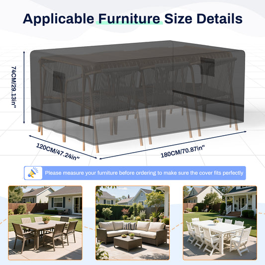 Garden Furniture Seat Covers, 180 x 120 x 74 cm
