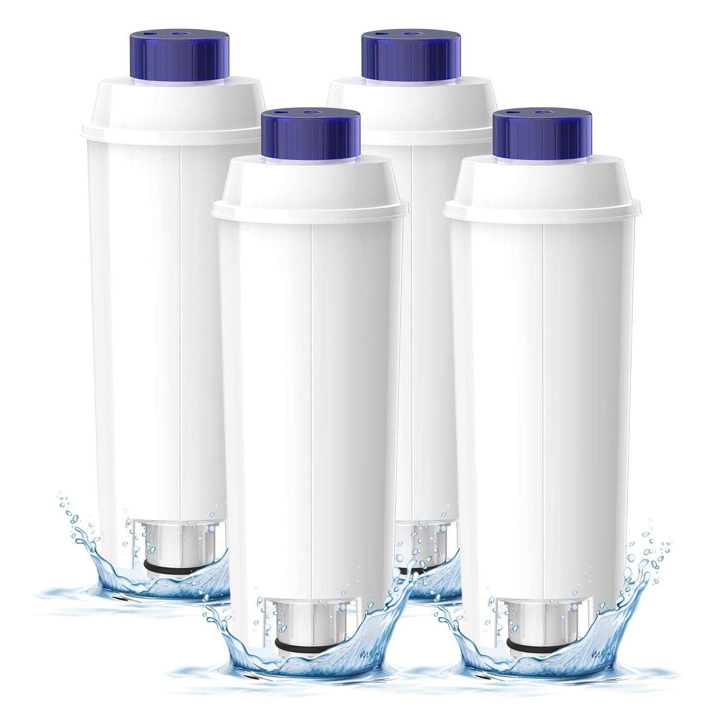 4-Pack Water Filter Replacement for De'Longhi DLSC002 | Fits Magnifica S, Dinamica & ECAM
