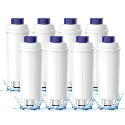 8-Pack Water Filter Replacement for De'Longhi DLSC002 | Fits Magnifica S, Dinamica & ECAM
