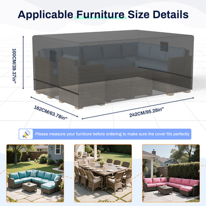 Garden Furniture Seat Covers, 242 x 162 x 100 cm